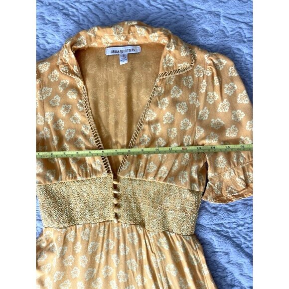 Urban Outfitters Graziana Mini Dress Yellow w/Elastic Waste Women's SP - Picture 5 of 9